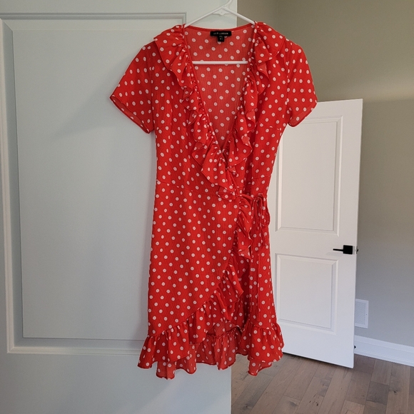 QED London short sleeve polka-dot wrap dress - Picture 1 of 3